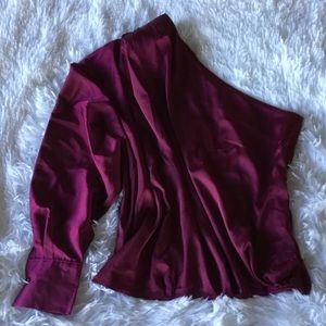 Sale!!! ONE SHOULDER BURGUNDY TOP